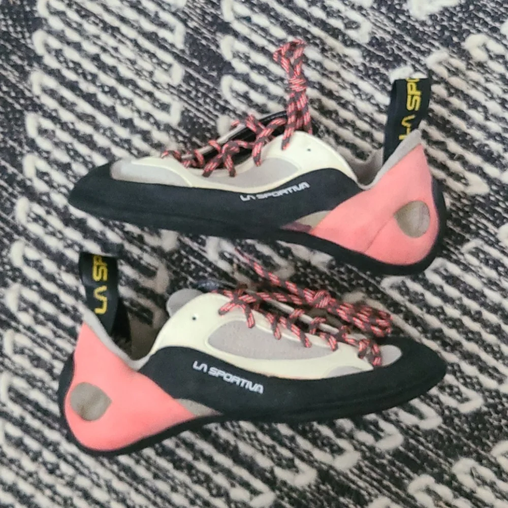La Sportiva Women's Pink, Gray, Black Climbing Shoes - Picture 4 of 7